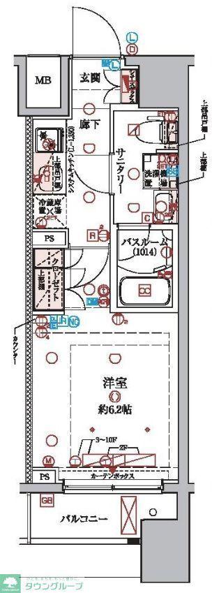 ラクラス横浜(1K/9階)の間取り写真