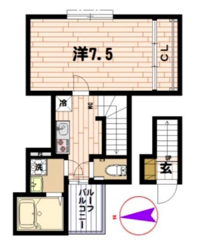 SUNNYHOUSEI(1K/2階)の間取り写真