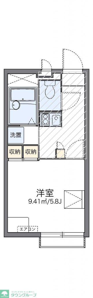 レオパレス新都心(1K/2階)の間取り写真
