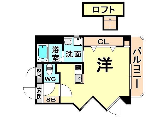 ラフィーネ伊丹V(ワンルーム/3階)の間取り写真
