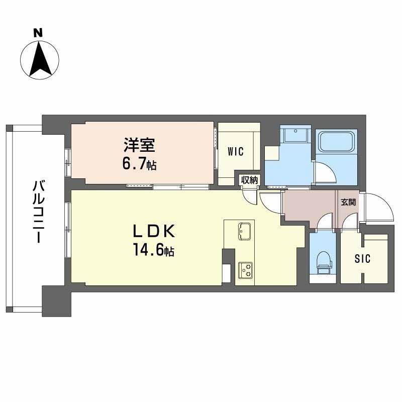 グラン セレニオ 江坂(1LDK/6階)の間取り写真