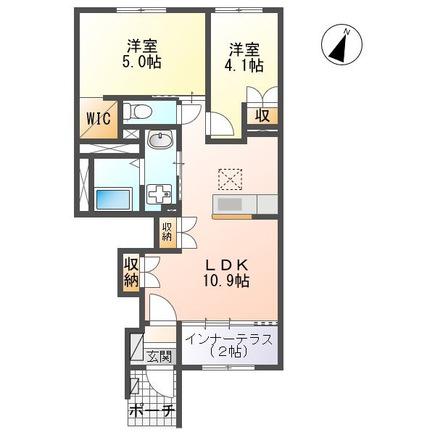 セレーノ・ビュー(2LDK/1階)の間取り写真