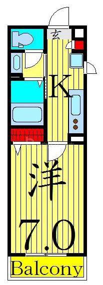 ボナールR(1K/2階)の間取り写真