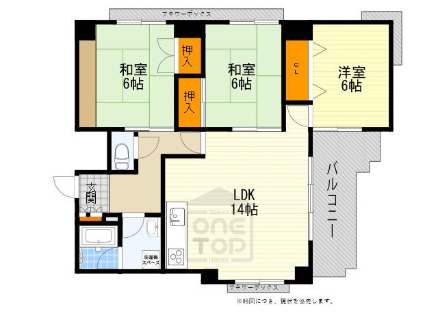 TAMATEマンション(3LDK/3階)の間取り写真
