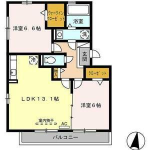 セジュール花萌(2LDK/3階)の間取り写真