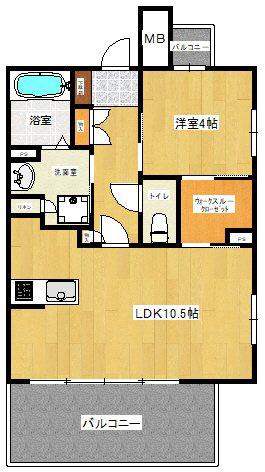 フロンティアききつIII(1LDK/6階)の間取り写真