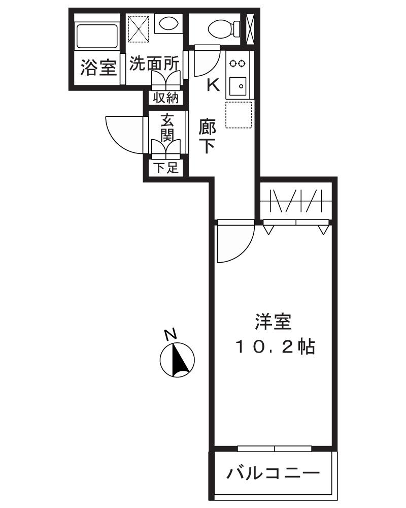 EDIAN武蔵小山(1K/1階)の間取り写真