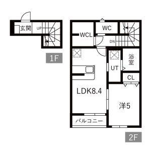 GRAN CLASS V(1LDK/2階)の間取り写真