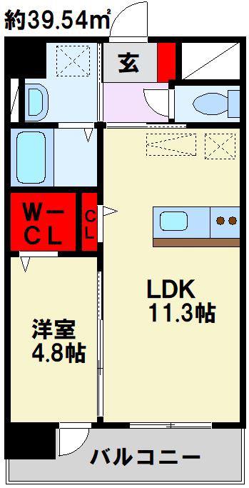 アースコートYSシティ西神原(1LDK/5階)の間取り写真