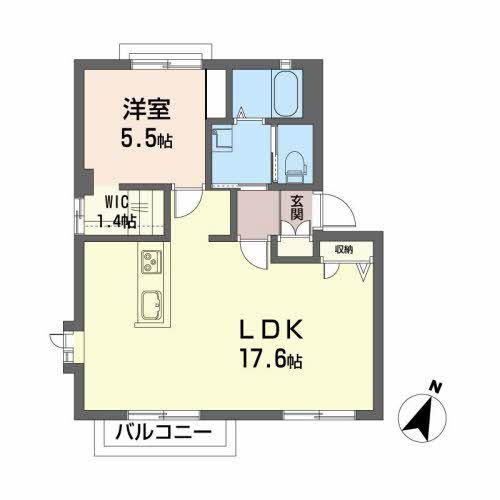 メゾンパークスVI(1LDK/1階)の間取り写真