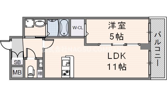 VITA荒本(1LDK/4階)の間取り写真