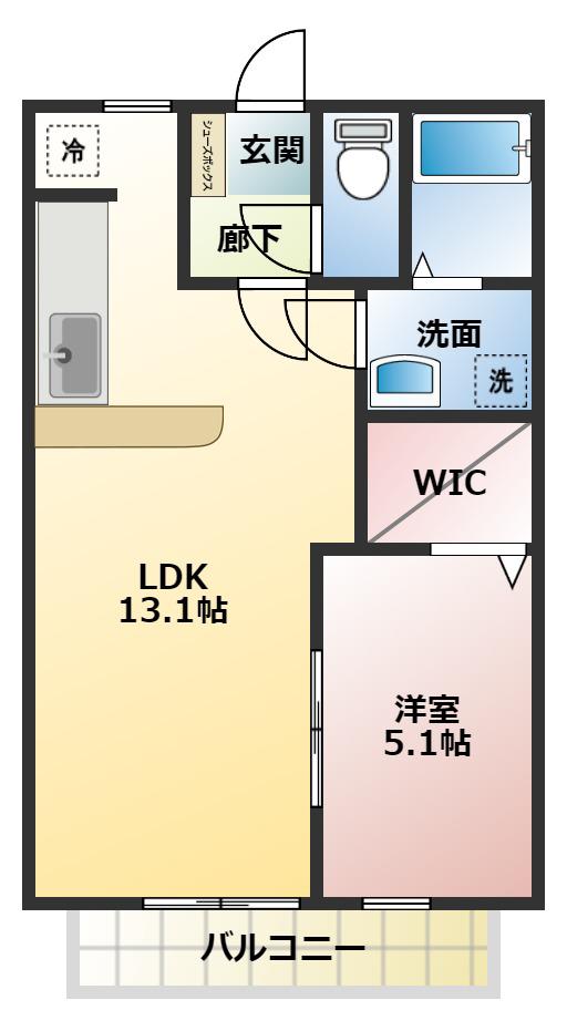 FOREST大和I(1LDK/2階)の間取り写真