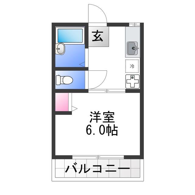 セルティア東貝塚(1K/2階)の間取り写真