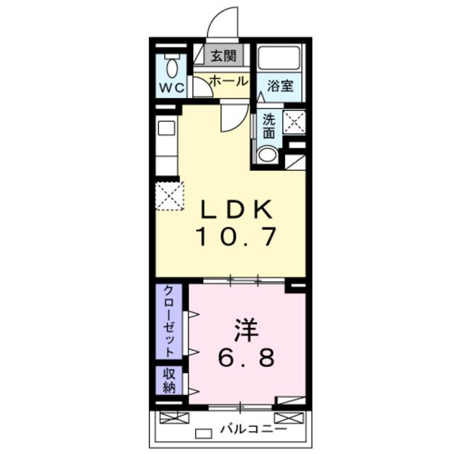 G-SQUARE(1LDK/2階)の間取り写真