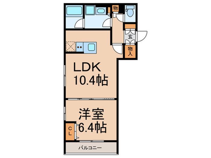 コンポジット経堂(1LDK/2階)の間取り写真