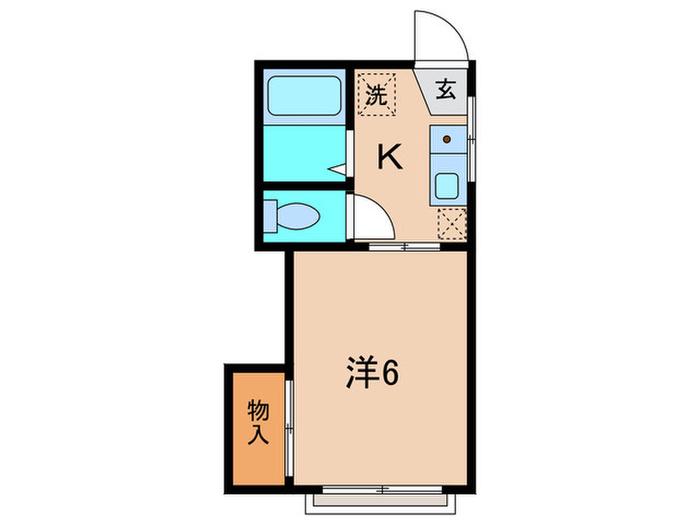 今野ハウス(1K/2階)の間取り写真