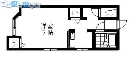 アクセスⅠ(ワンルーム/2階)の間取り写真
