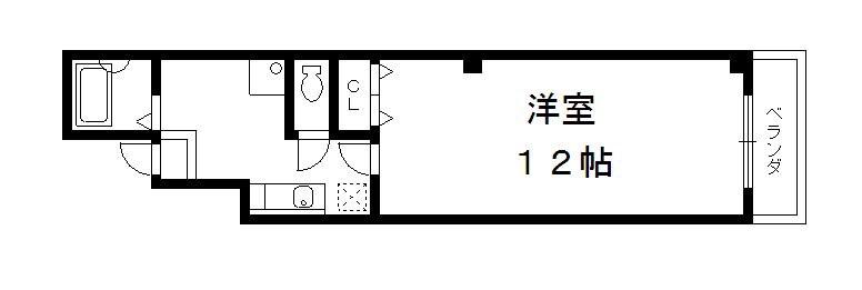 ベルステージ東山(1K/2階)の間取り写真