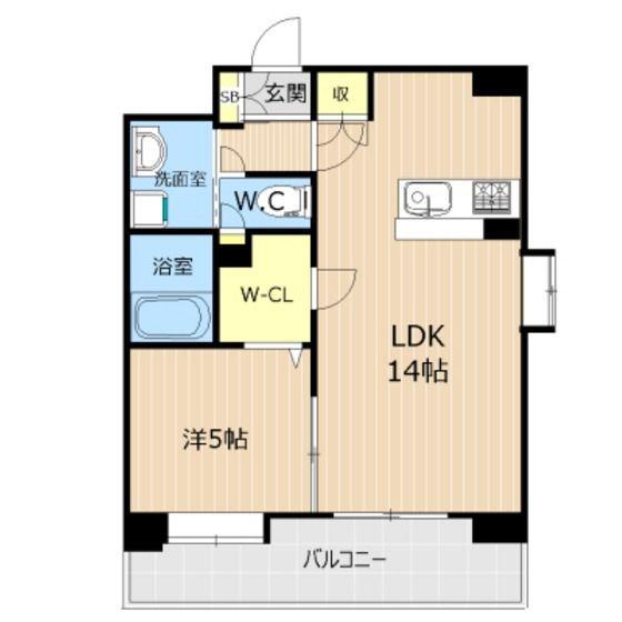 LIBTH平成けやき通(1LDK/2階)の間取り写真