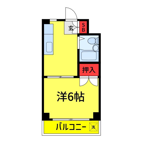 和光ハイツ(1K/2階)の間取り写真