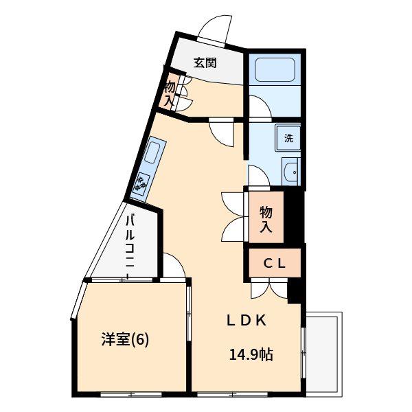 日建プリムローズ常盤第3(1LDK/4階)の間取り写真