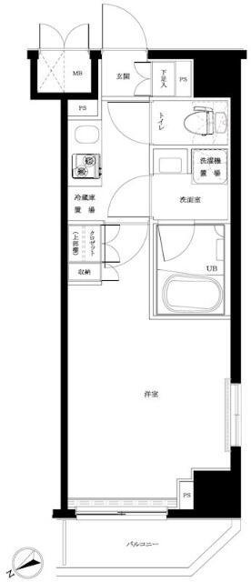 ルーブル板橋東新町壱番館(1K/6階)の間取り写真