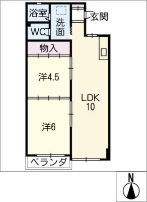 ロイヤルマンション丸善(2LDK/5階)の間取り写真