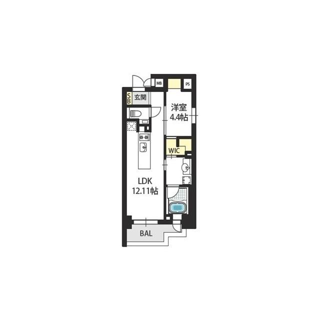 BEE-PARQ扇町(1LDK/7階)の間取り写真