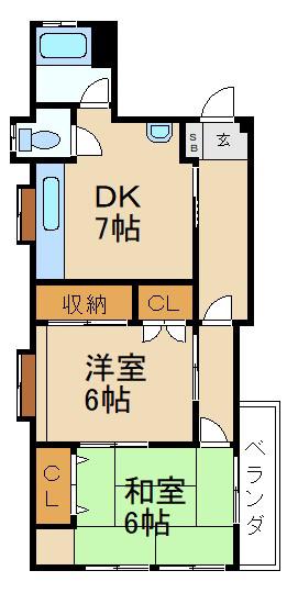 コーポラス喜山荘(1LDK/1階)の間取り写真