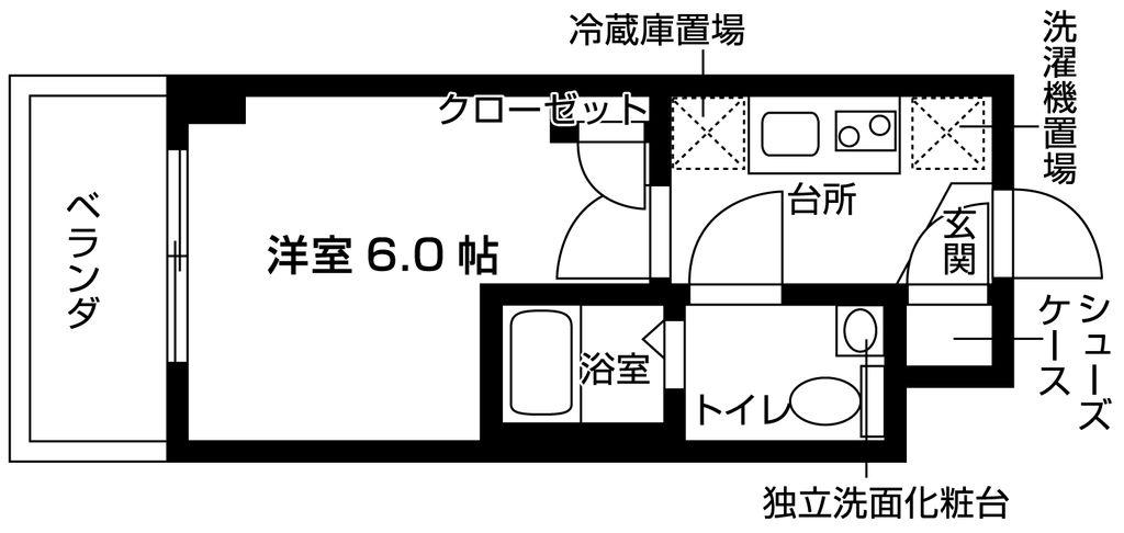 LOCS HIYOSHI(ワンルーム/3階)の間取り写真