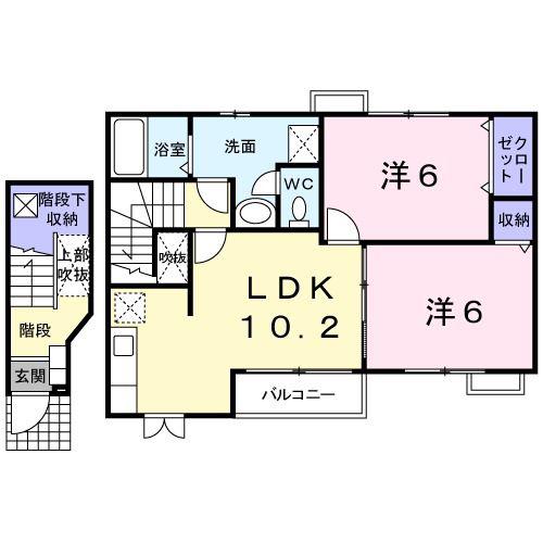 セレーノ(2LDK/2階)の間取り写真