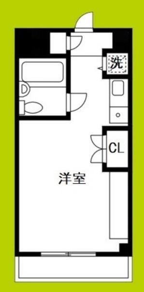 ベルメイト長居(ワンルーム/2階)の間取り写真