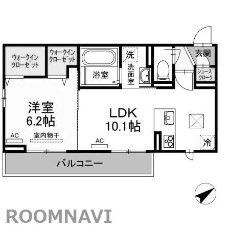 フィオーレ南二軒屋(1LDK/1階)の間取り写真