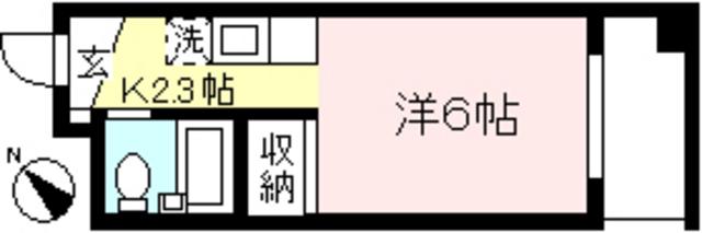 品田ビル(1K/3階)の間取り写真