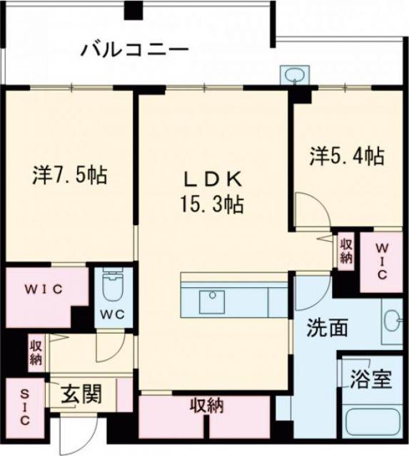 シャトードールプレミア(2LDK/4階)の間取り写真