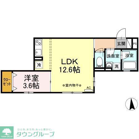 クレール(1K/3階)の間取り写真