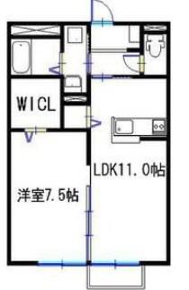 フレッツァ西宮堤町(1LDK/1階)の間取り写真