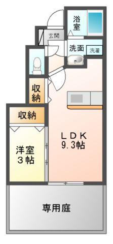 グランツB・C(1LDK/1階)の間取り写真