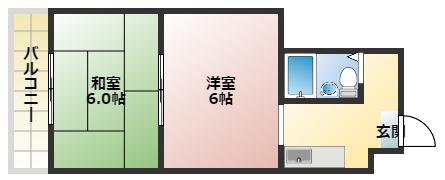 トゥリオーニ守口(2K/2階)の間取り写真