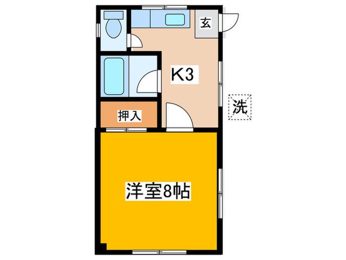 野村コーポ(1K/2階)の間取り写真