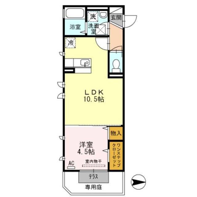コートハウス アージュ(1LDK/1階)の間取り写真