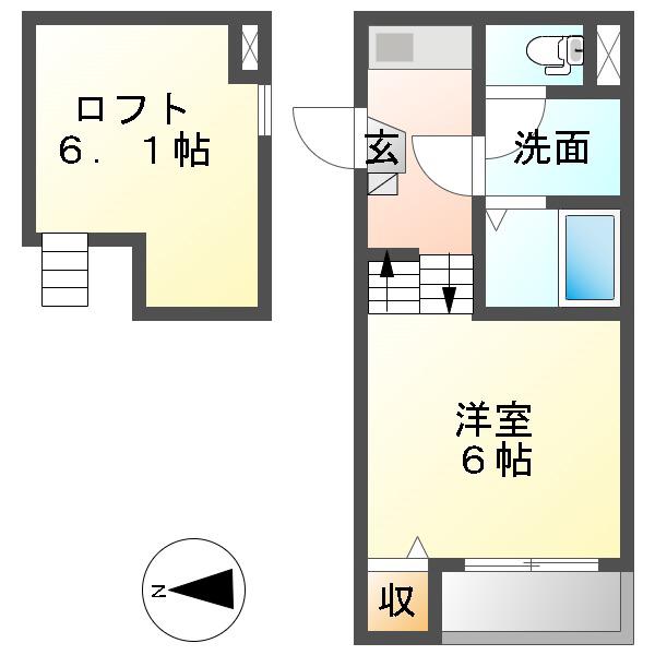 BELLE DEMEURE(1K/1階)の間取り写真
