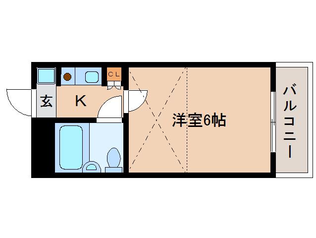 シティパレスJR郡山駅前(1K/2階)の間取り写真