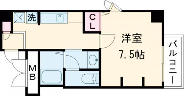 市之町西エヌエム・スワサント(1K/3階)の間取り写真