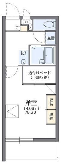 レオパレスFRIENDSII(1K/1階)の間取り写真