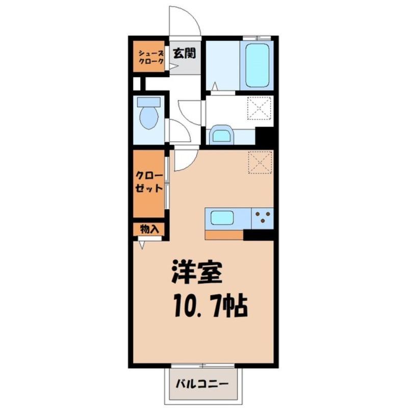 アポロン(ワンルーム/1階)の間取り写真