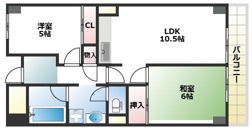 ルネ羽衣(2LDK/8階)の間取り写真