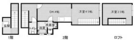 MM杭瀬(1LDK/2階)の間取り写真