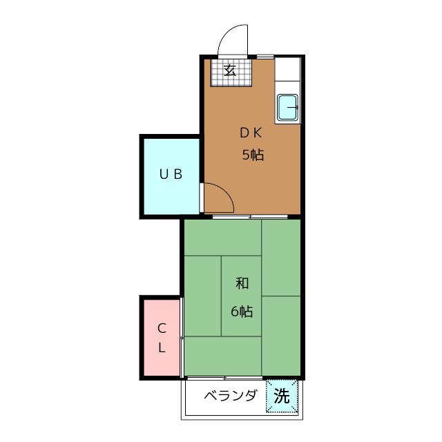 三和ハイツ(1DK/2階)の間取り写真