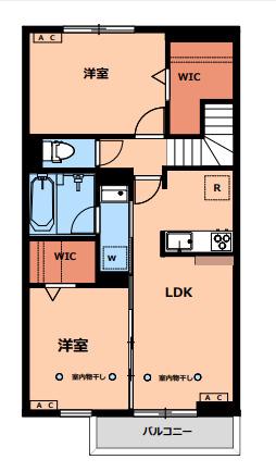 カサ・フィオーレ(2LDK/2階)の間取り写真